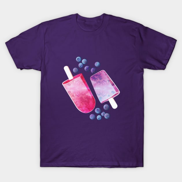 Blueberry Ice Cream Popsicles T-Shirt by SelmaCardoso